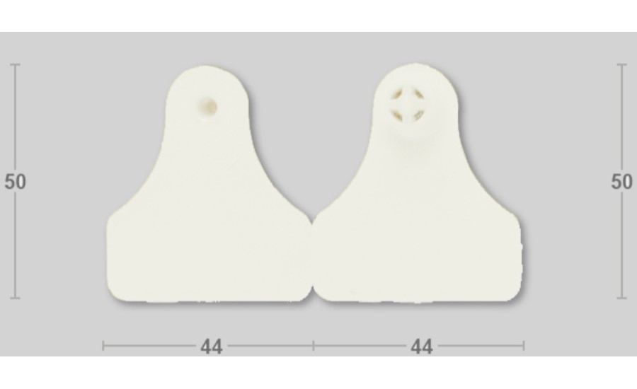 Бирка ушная MF A/A 44х50 TMP, белая