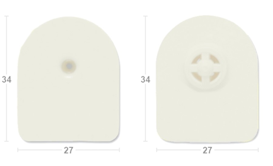 Бирка ушная MF P/P 27×34 TMP, белая