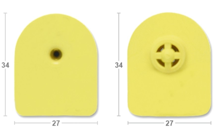 Бирка ушная MF P/P 27×34 TMP, жёлтая