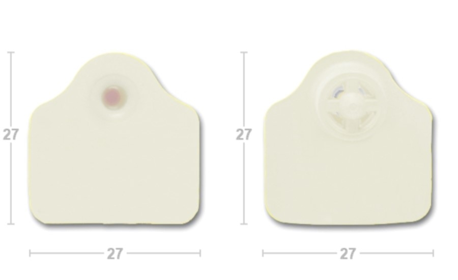 Бирка ушная MF L/L 27х27 TMP, белая