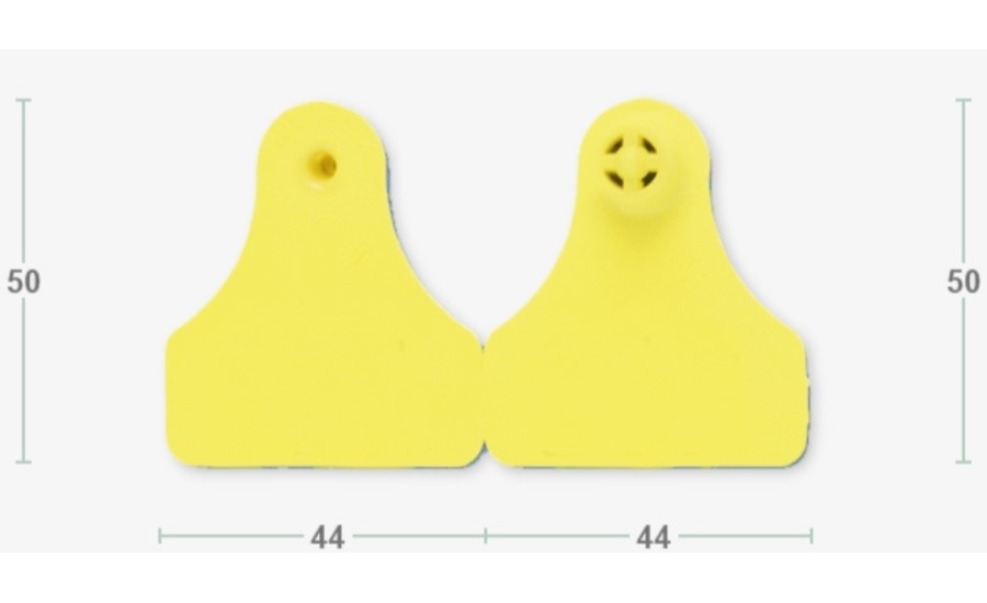 Бирка ушная MF A/A 44х50 TMP, жёлтые