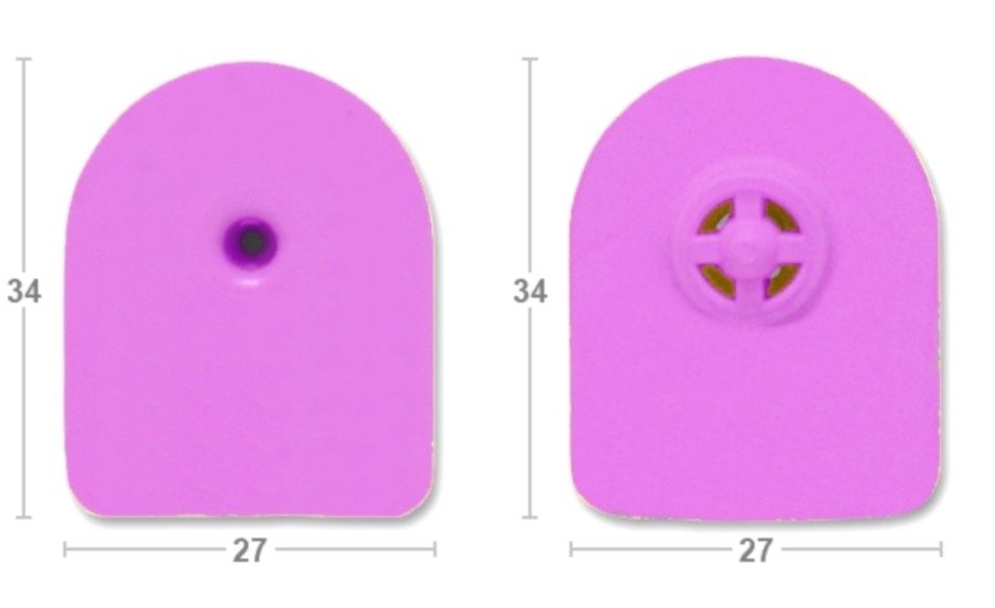 Бирка ушная MF P/P 27×34 TMP, розовая